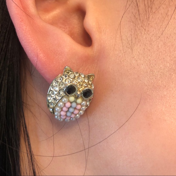 Owl Stud Earrings - Picture 3 of 3